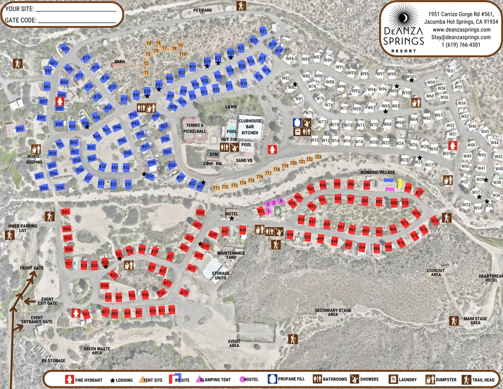 Image of Deanza Springs Resort Map Image of Deanza Springs Resort Map